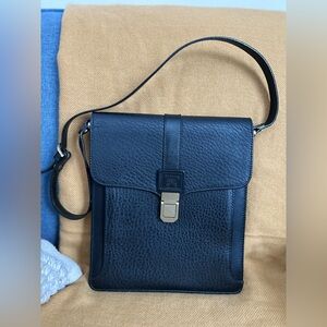 Vintage Burberrys Black Leather Crossbody Bag | 80s–90s Nova Check | Authentic